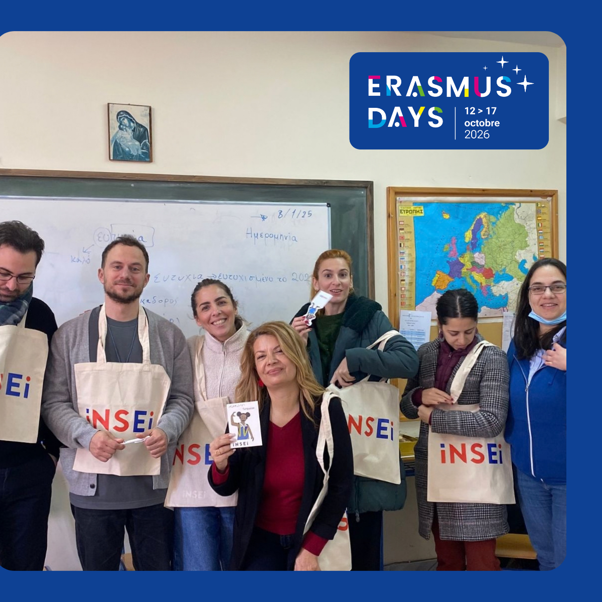 Avec l’équipe du collège-lycée pour élèves sourds et malentendants d’Aghia Paraskevi, à Athènes