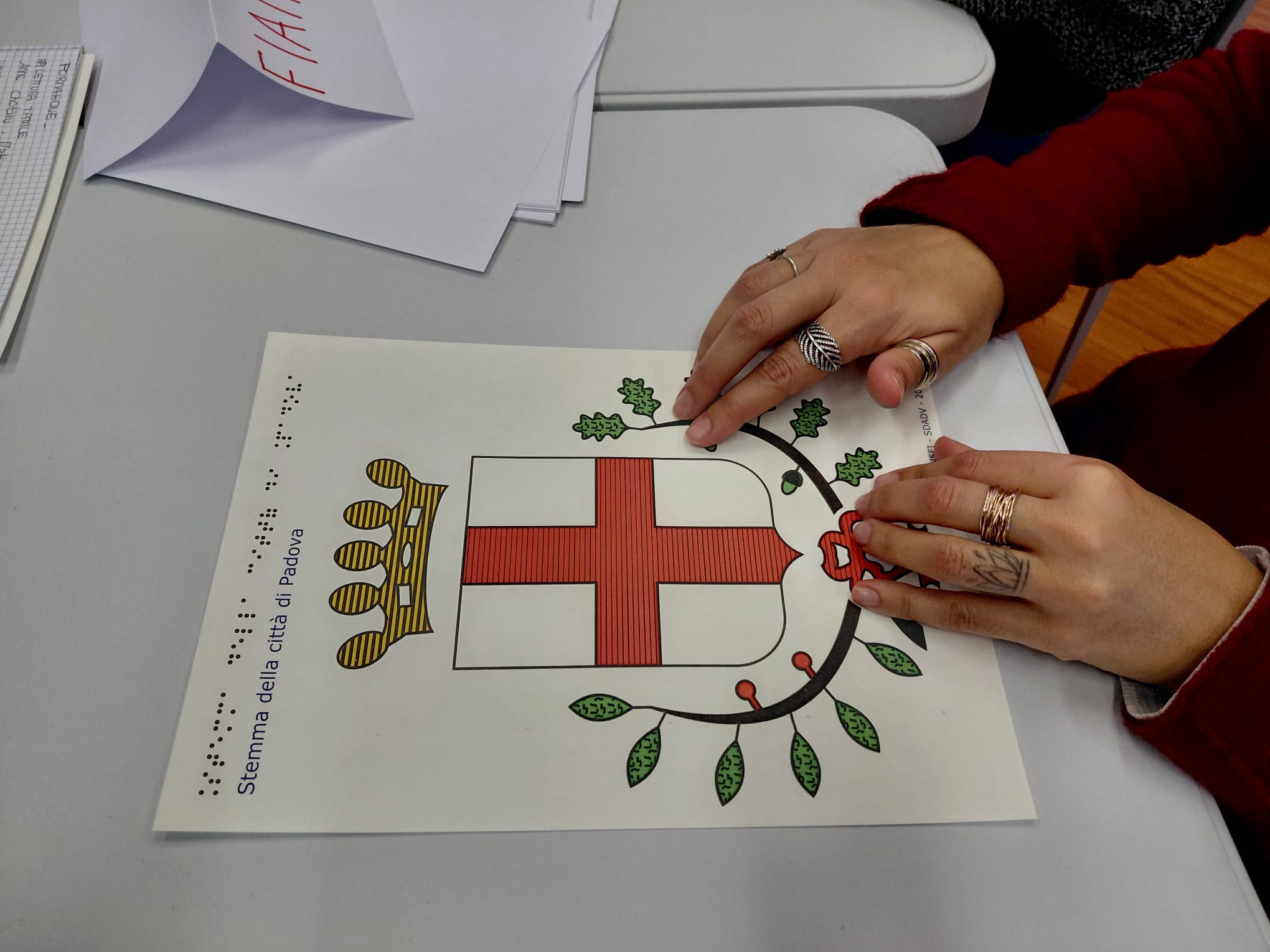 Le blason de Padoue en relief et en couleurs