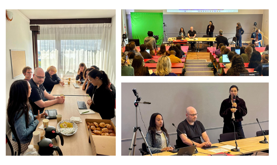 Haben Girma dans l'amphithéâtre et en discussion avec Cédric Moreau et Alina Khokhlova