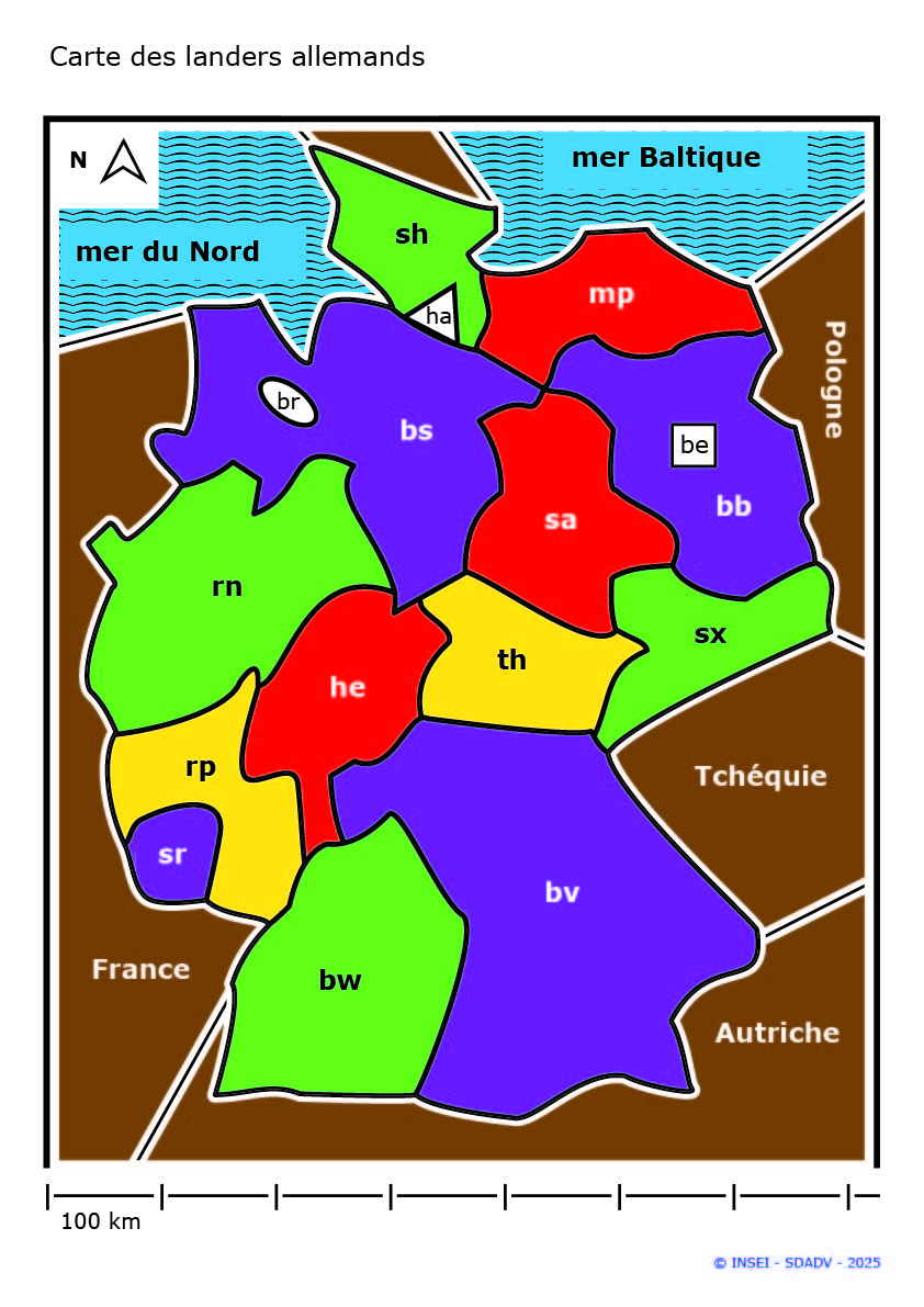 Vignette carte des länders allemands