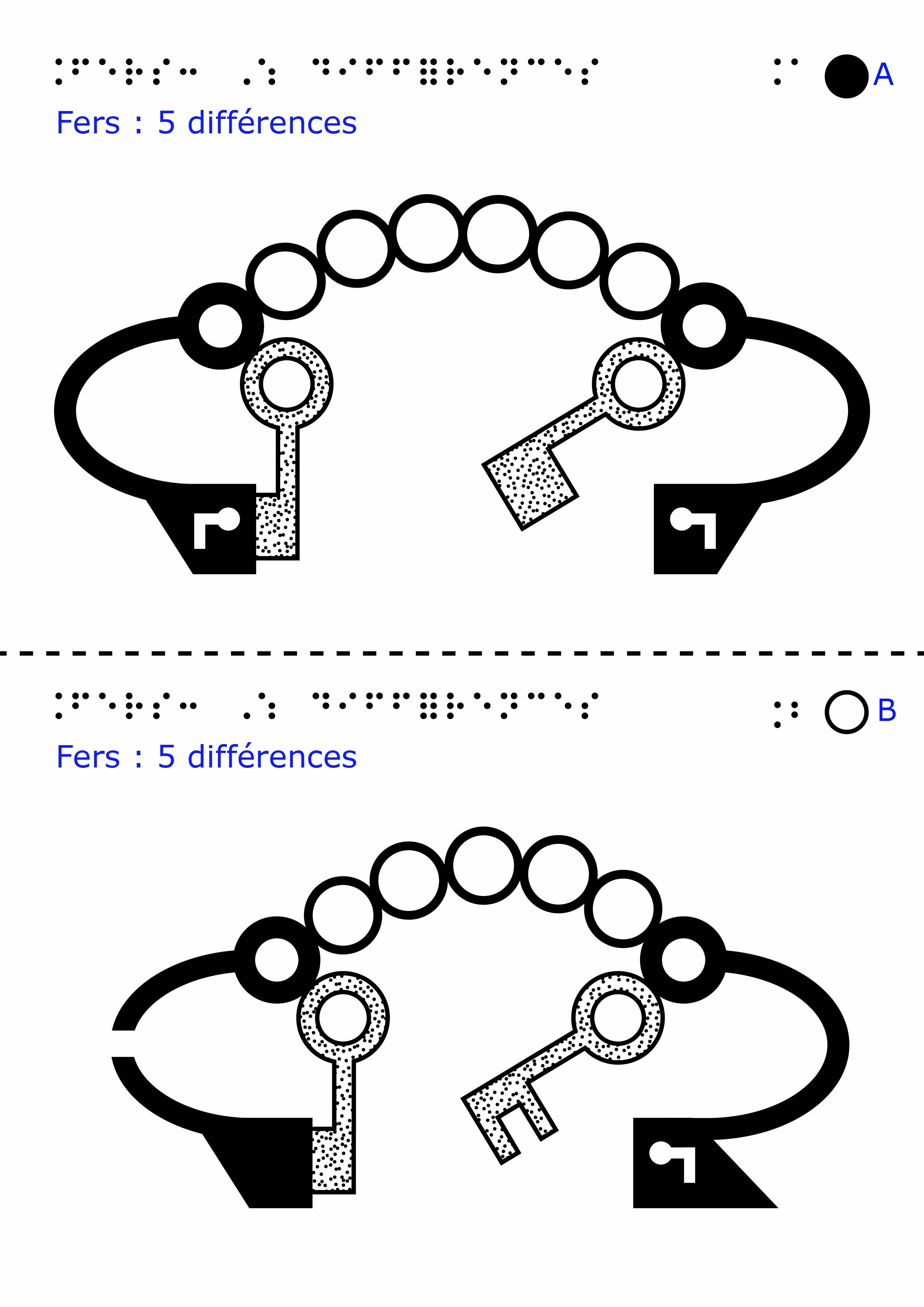 Vignette fers d'esclave, jeu des différences 
