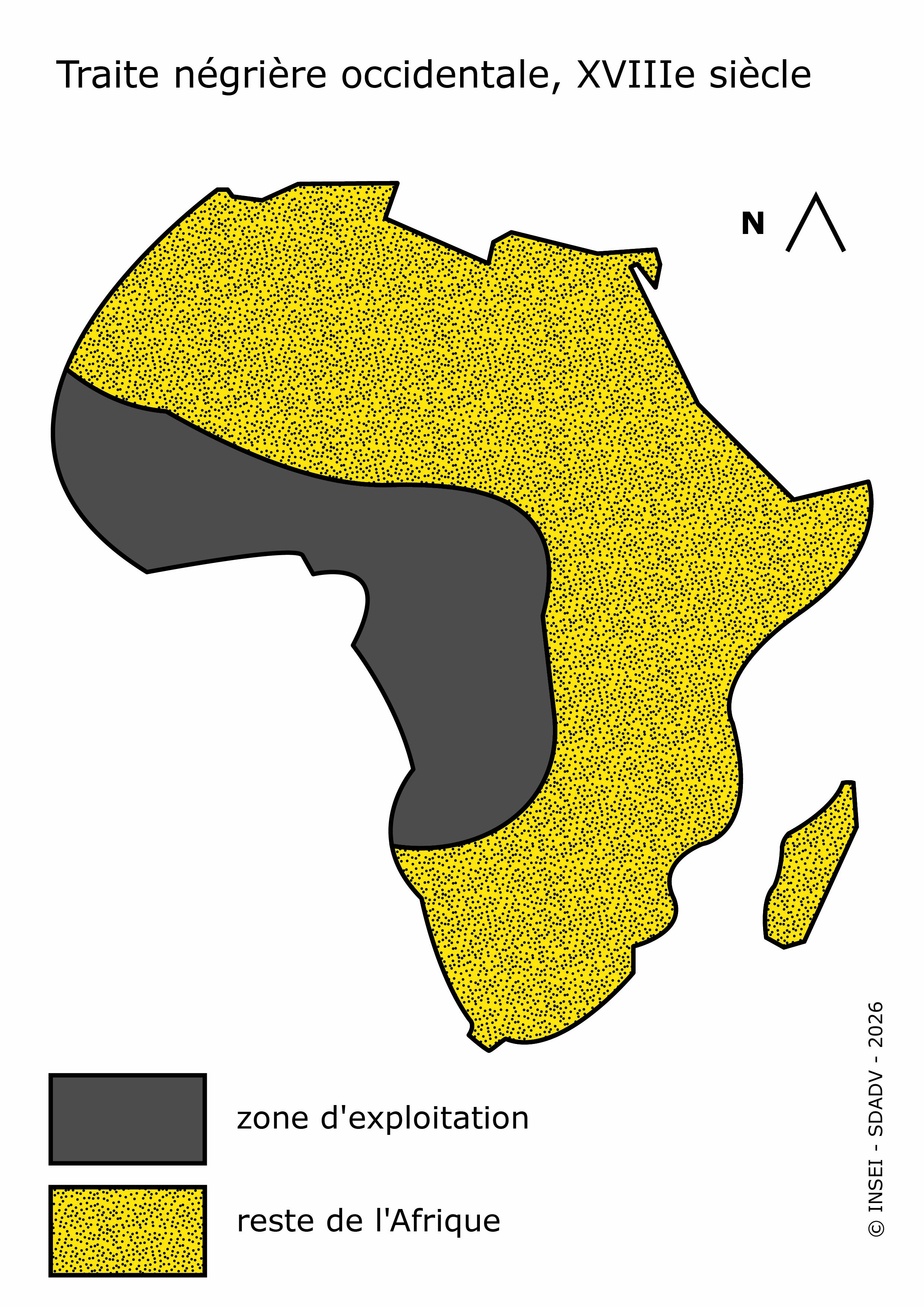 Vignette Afrique, zone d'exploitation de la traite négrière occidentale