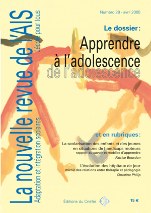 Couvertuire de La nouvelle revue de l'adaptation et de la scolarisation, n°29