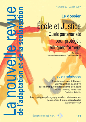 Couverture de La nouvelle revue de l'adaptation et de la scolarisation, n°38