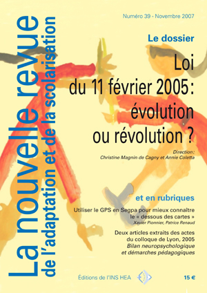 Couverture de La nouvelle revue de l'adaptation et de la scolarisation, n°39