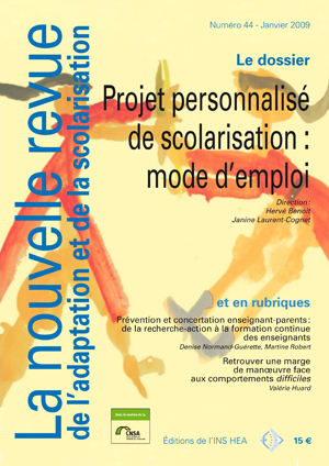 Couverture de La nouvelle revue de l'adaptation et de la scolarisation, n°44