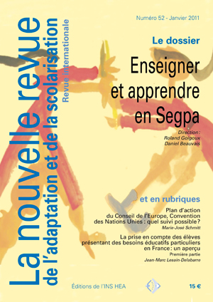 Couverture de La nouvelle revue de l'adaptation et de la scolarisation, n°52