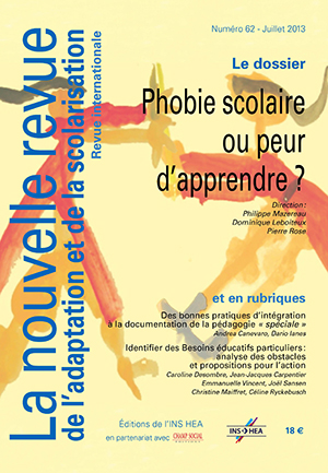 Couverture de La nouvelle revue n° 62 : "Phobie scolaire ou peur d’apprendre ?"