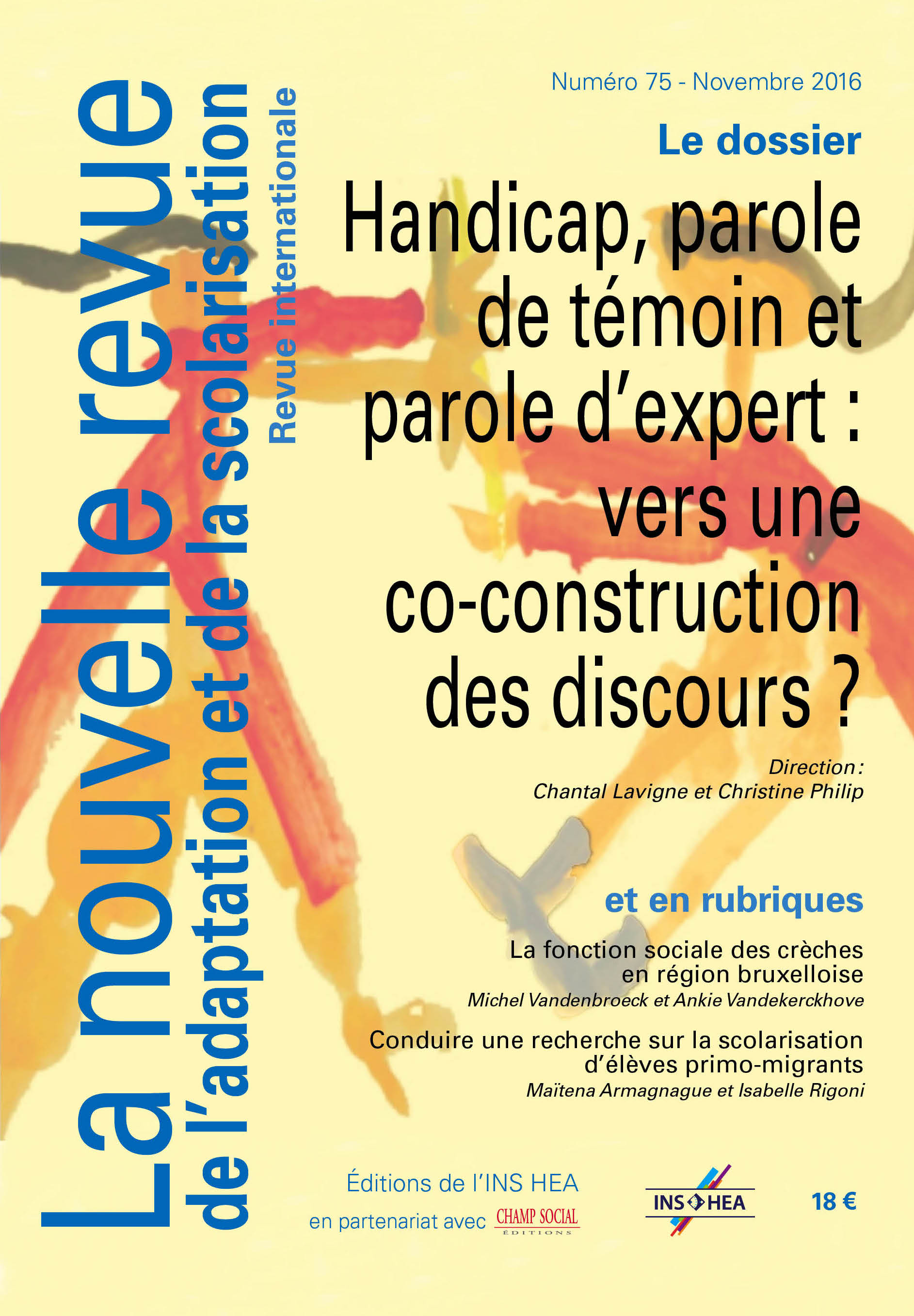 Couverture de La nouvelle revue de l'adaptation et de la scolarisation numéro 75