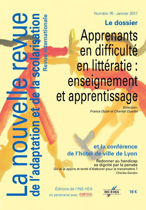 Couverture de La nouvelle revue de l'adaptation et de la scolarisation numéro 76