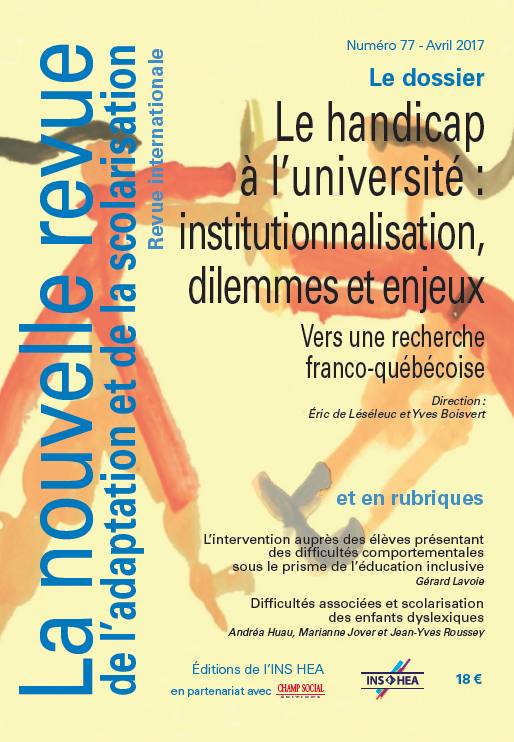 Couverture de La nouvelle revue de l'adaptation et de la scolarisation numéro 77