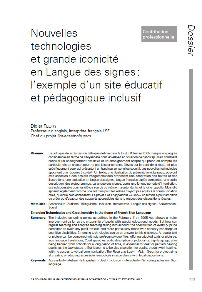Première page de l'article