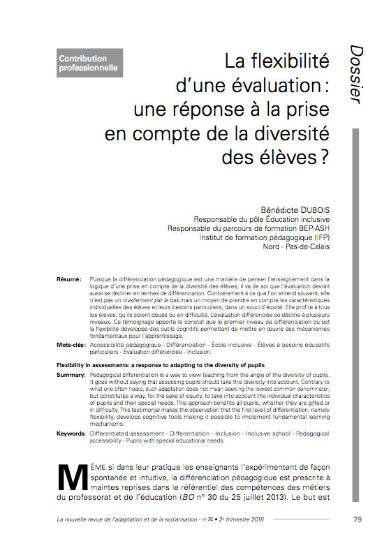 Première page de l'article de Bénédicte Dubois